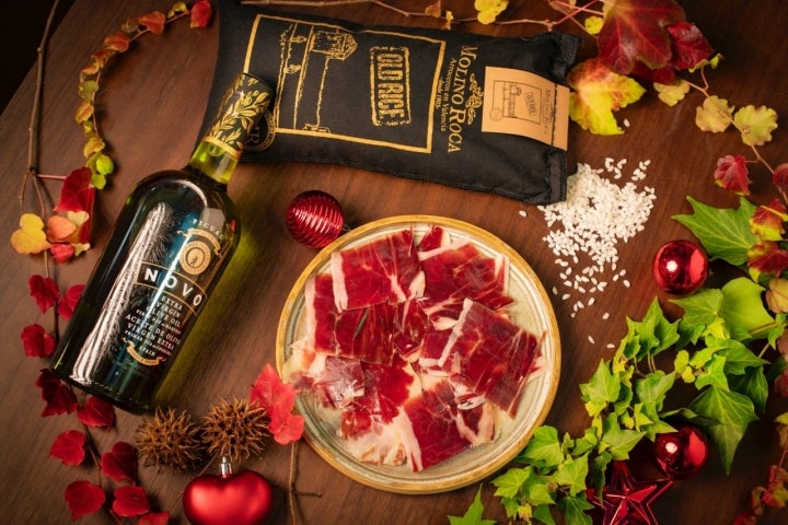 Aceite O-Med, arroces Molino Roca y jamón ibérico Extrem