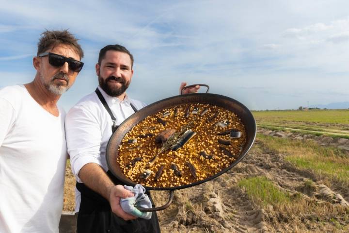 El productor de arroces Edu Torres y el chef Luis Valls