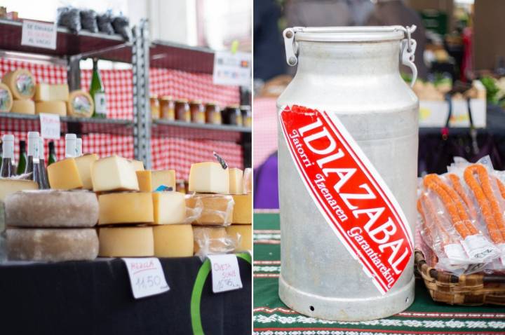 Mercado de Ordizia (Gipuzkoa): quesos y leche de Idiazabal