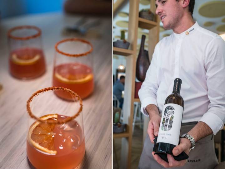 Vinos y cócteles en el restaurante Atelier Casa de Comidas (Granada).