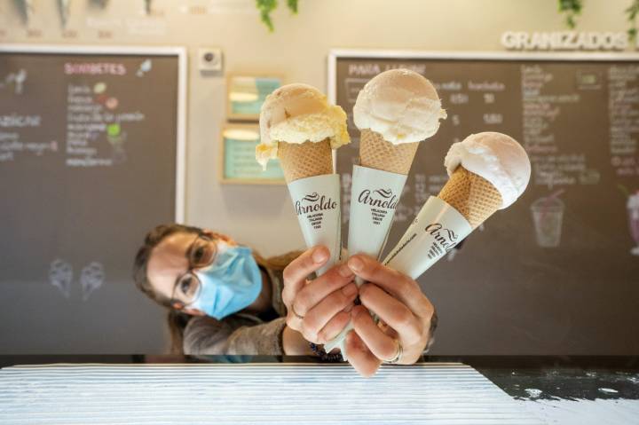 El helado de café de 'Arnoldo' es mítico en la ciudad, aunque sus otros sabores no le van a la zaga.