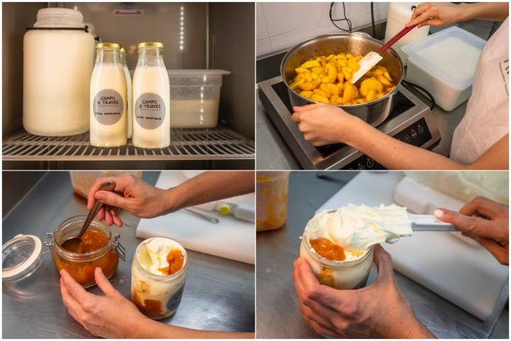 Para sus helados, utilizan leche recién ordeñada, fruta ecológica y un poco de azúcar. 