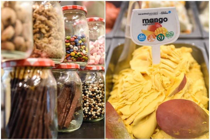 helado de mango en la central heladera