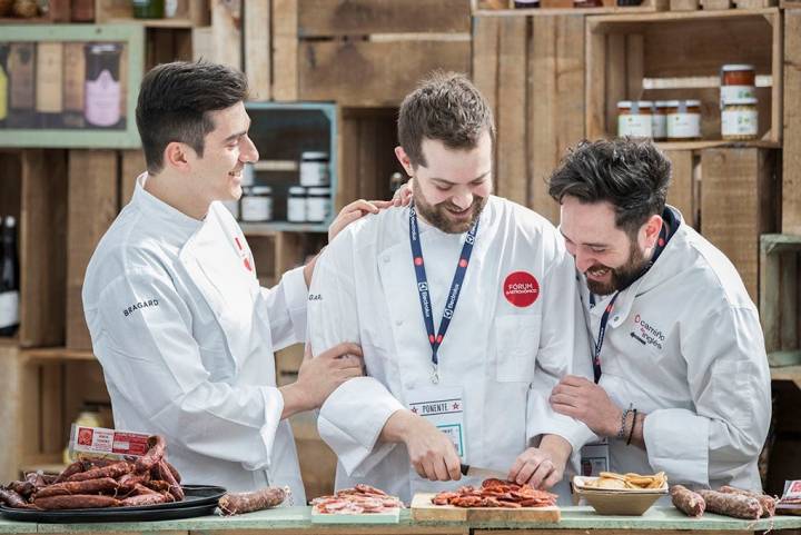 Alberto Lareo, Diego López y Daniel López en el Fórum Gastronómico A Coruña 2017. Foto: Roberto Berdini.