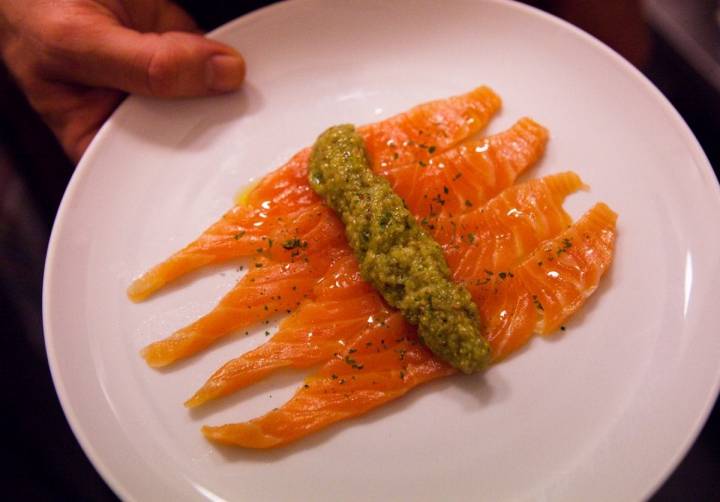Vinoteca Moratín: salmón, marinado al estilo tradicional escandinavo