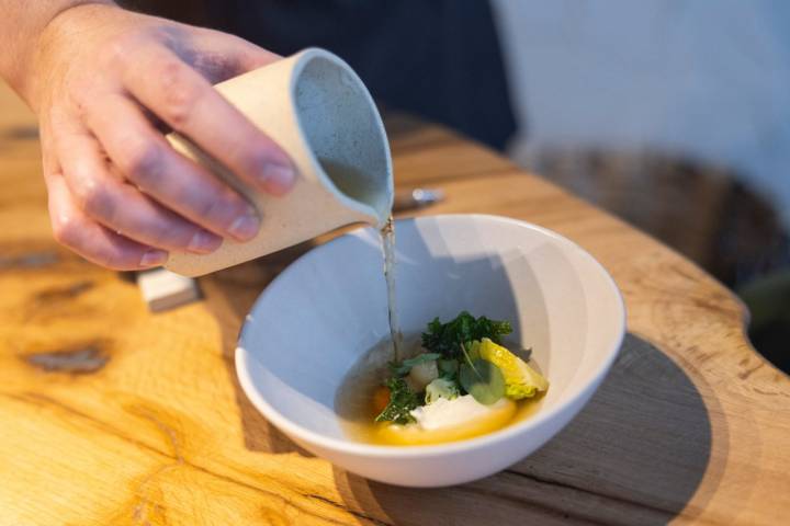 Menestra de verduras y vaca terreña.