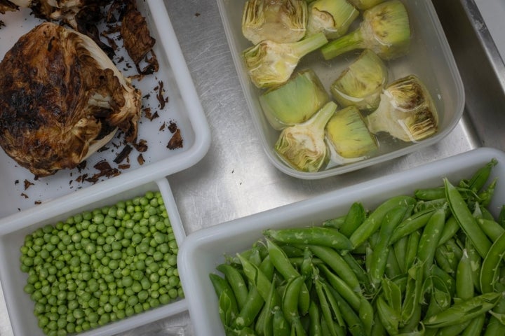 Verduras de la huerta en la cocina
