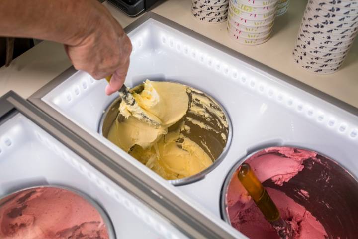 En los mostradores de ‘Il Gelato del Mercato’ se prioriza la conservación a lo visual.