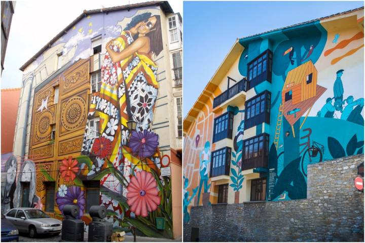 Dos paradas en la ruta de los murales de Vitoria. Foto: Muralismo Público Vitoria Gasteiz.