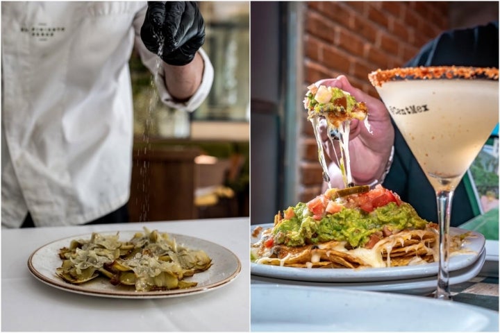 Las alcachofas de ‘El Pimiento Verde’ y los nachos de ‘Central Mexicana’.