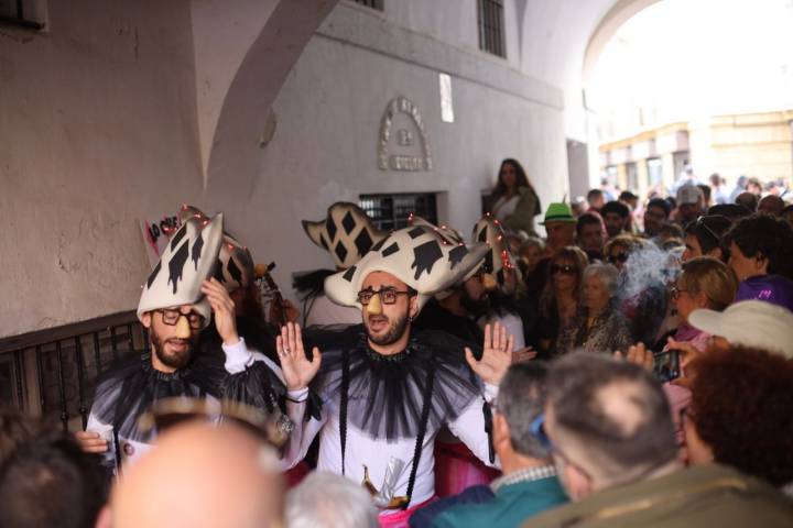 Agrupaciones callejeras , tambien llamadas ilegales actuando en las calles de Cádiz