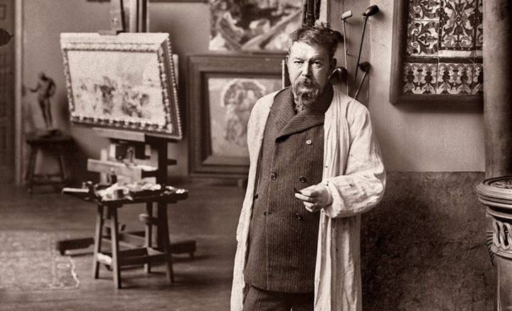 El pintor en su estudio de la calle Miguel Ángel Madrid, 1906. Museo Sorolla [Inv. 80029]. Foto: Christian Franzen y Nissen Joaqa Calrid.
