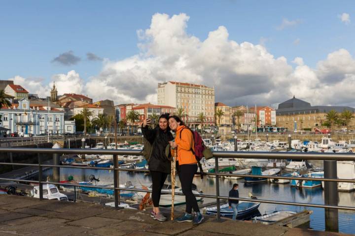El inicio del Camino, en Ferrol, se merece un selfie.