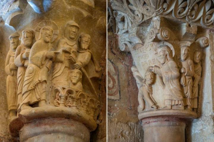 Panteón de Reyes de San Isidoro (León): capiteles de las columnas