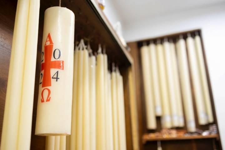 Velas en la cerería y confitería Donezar en Pamplona.