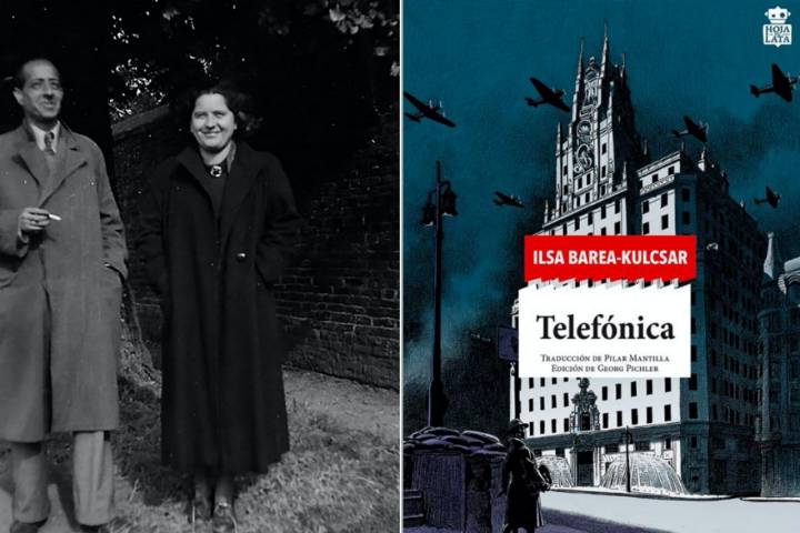 Ilsa Barea y la portada de su libro 'Telefónica'