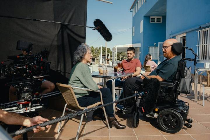 Actores durante el rodaje de la tercera temporada serie RAPA