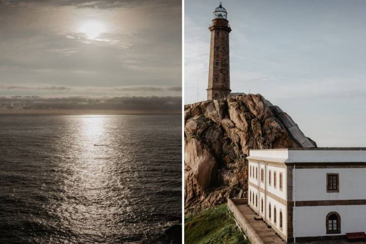 El sor reflejado en el mar y las vistas desde el Cabo Vilán (Costa da Morte, A Coruña).