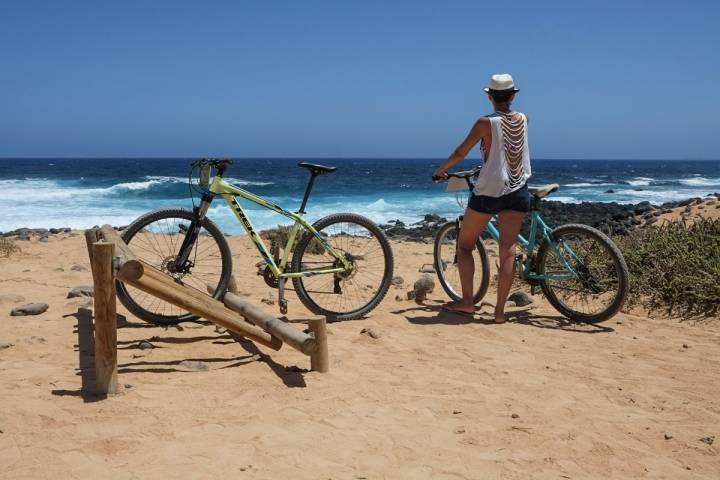 La Graciosa en Bici bici en playa