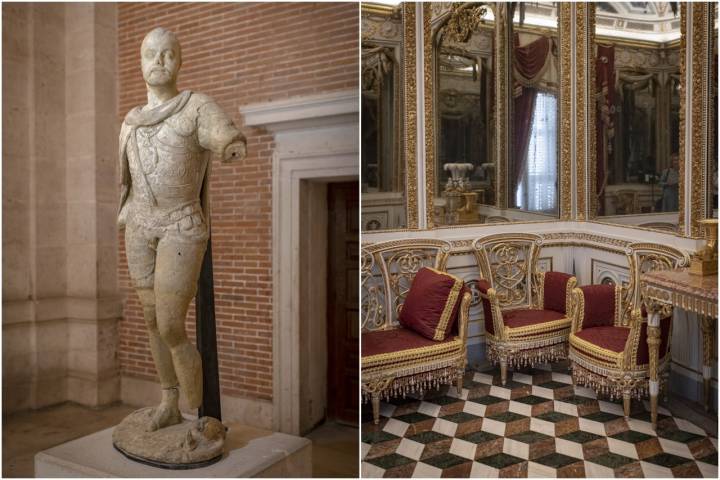 Palacio de Aranjuez Mosaico escultura y sillas