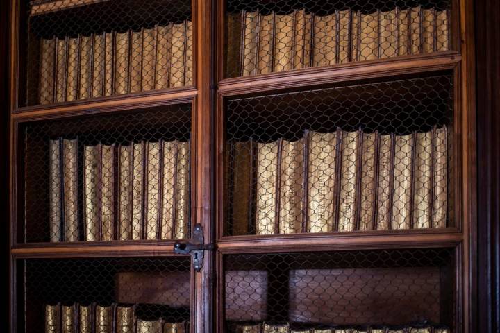 Los estantes encierran códices y ejemplares únicos en el mundo, todos colocados con el lomo hacia dentro.